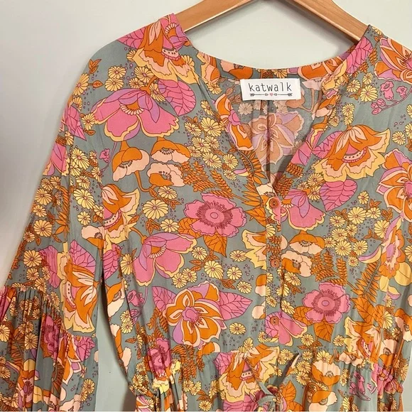 Katwalk Boutique Boho Floral Mini Dress - Picture 5 of 11